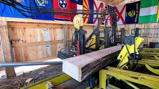 sawing oak decking