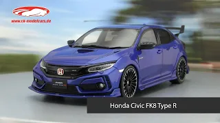 ck-modelcars-video: Honda Civic FK8 Type R Baujahr 2020 mugen blau 1:18 OttOmobile