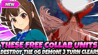 USE THESE FREE COLLAB UNITS TO CONSISTENTLY 3 TURN THE ORIGINAL DEMON! TEAM GUIDE (7DS Grand Cross)