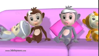 Детские песенки на английском языке: Five Little Monkeys Jumping on the Bed Nursery Rhyme