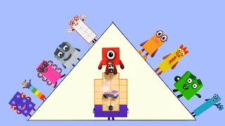 Numberblocks 26 increase from 27 to 81 by climbing the pyramid