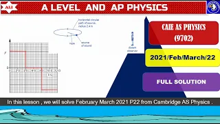 CAIE A Level Physics Solved Paper 2 -February  March 2021 Paper 22 Full Solution