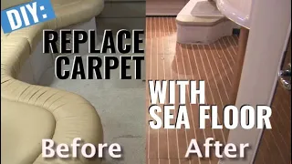 How to replace old interior carpet with synthetic Sea Floor in the salon | MyBoat DIY
