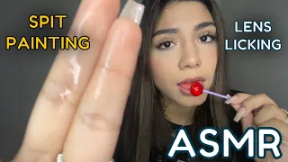 ASMR RÁPIDO / SPIT PAINTING intenso + LENS LICKING a TI + MOUTH SOUNDS