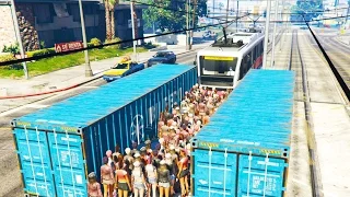 100+ ЛЮДЕЙ ПРОТИВ ТРАМВАЯ В GTA 5