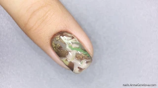 Abstract wet gel-polish nail design / Абстрактный дизайн гель-лаками по-мокрому