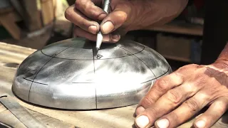 fabrication d'un hand pan par Stevhoo et Chloé avec une bouteille de gaz