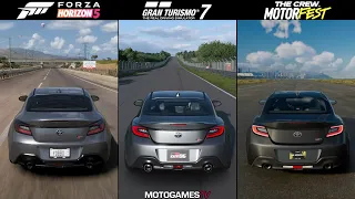 Forza Horizon 5 vs Gran Turismo 7 vs The Crew Motorfest - Toyota GR86 Sound Comparison