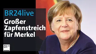 BR24live: Großer Zapfenstreich für Angela Merkel – mit Gott und Rosen, ohne Farbfilm | BR24