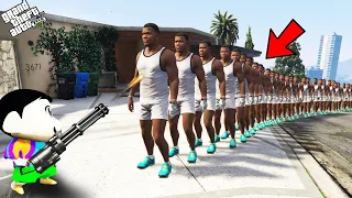 GTA 5 : Shinchan's One Bullet vs 1000 Franklin In GTA 5 !