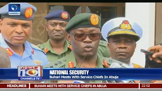 National Security: Buhari Meets With Service Chiefs In Abuja