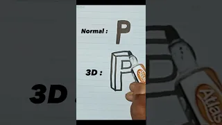 How to draw 3D Letter - P 😨🔥 #3d #youtubeshorts #drawing #shorts #subscribe #viral