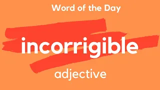 Word of the Day - INCORRIGIBLE. What does INCORRIGIBLE mean?