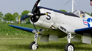 Stunning and Scale XL Olathe Corsair F4U with 5 cylinder radial engine