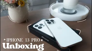 Aesthetic Iphone 13 Pro Unboxing + Accessories (Silver + 128gb) 🍎