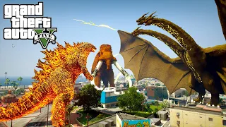 Thermo Godzilla vs King Ghidorah and Behemoth - GTA V Mods