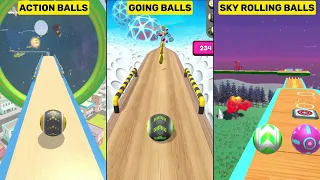 Going Balls vs Sky Rolling Ball 3D vs Action Balls Gameplay Comparison 001 (Android & iOS SpeedRun)