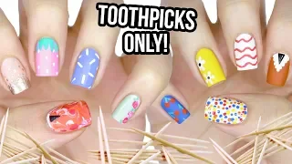 10 Nail Art Designs Using A TOOTHPICK! | The Ultimate Guide #1