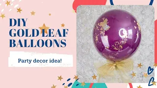 DIY Gold Foil Flakes Balloon Centerpiece | Party Decor | BalsaCircle.com