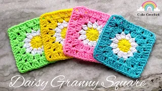 Crochet Daisy Granny Square || Easy Daisy Granny Square Tutorial for Beginners