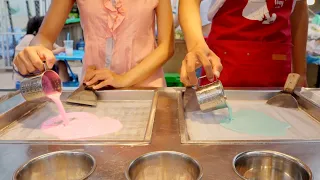 Street Ice Cream Rolls !! Satisfying Street Ice Cream| Laos Street Food