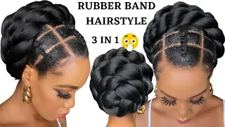 🔥QUICK & EASY RUBBER BAND HAIRSTYLE ON  NATURAL HAIR / TUTORIALS / Protective Style / Tupo1