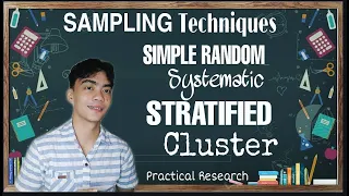 SAMPLING TECHCNIQUES - Simple Random, Systematic, Stratified, Cluster || PRACTICAL RESEARCH