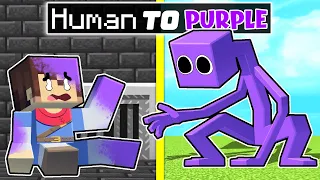 From Human To PURPLE RAINBOW FRIEND In Minecraft!