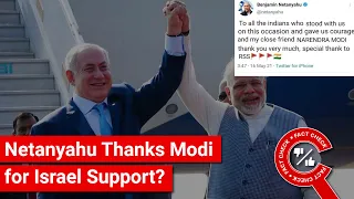 FACT CHECK: Did Netanyahu Thank Modi, RSS & Indians for Supporting Israel?