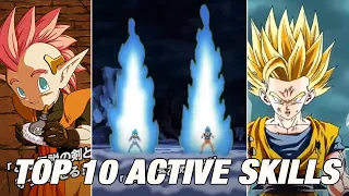 TOP 10 ACTIVE SKILL ANIMATIONS! (DBZ DOKKAN BATTLE)