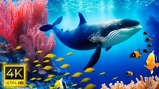 Aquarium 4K VIDEO (ULTRA HD) - Sea Animals With Relaxing Music - Rare & Colorful Sea Life Video