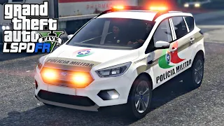 PERSEGUIÇÃO MULHER DEU TRABALHO NA FUGA! PMSC - GTA V Rotina Policial - GTA V MOD POLICIA