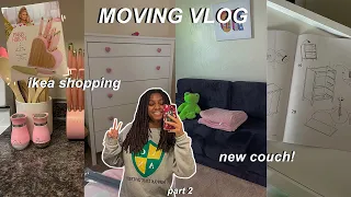 MOVING VLOG: ikea shopping, new couch, mounting my tv & more! pt. 2