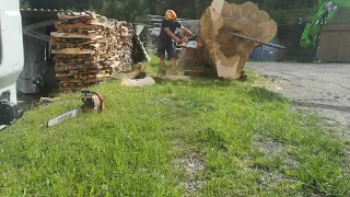 stihl ms880 vs ash log with 200cm in diameter part one