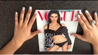 ASMR * KENDALL JENNER Vogue Magazine Page Flip , Gum chewing , Gum Popping , Whisper Tingles