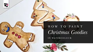How to Paint Christmas Goodies in Watercolour