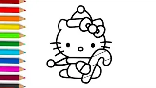 How to draw a Hello kitty/Drawing Painting Coloring For Kids And Toddlers / Drawing For Toddlers.