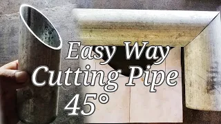 How to Make Template for Cutting Pipe at 45° without Cut Off Machine ( tagalog tutorial )