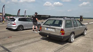 700HP Honda Civic Type R Turbo vs 590HP Volkswagen Passat 32b Syncro Turbo