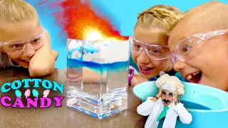 Kids Learn DIY Easy Science Experiments For Kids And Make Cotton Candy And A Volcano!