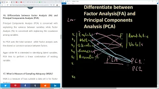 Question 16 - Differentiate Between Factor Analysis and Principal Components Analysis