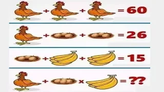 Hen, Eggs and Bananas Puzzle - Only for Genius