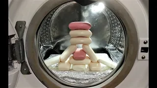 Experiment - a Pile of Soaps - in a Washing Machine - Foam Everywhere
