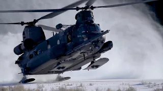 160th SOAR MH-47 Snow Landing