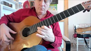 Stage 2 (120 BPM) Play-Through of String-Crossing Exercise from Picado Lesson 5 - Flamenco Guitar