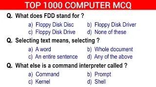 Part -8 | Top 1000 Computer Fundamental MCQ | computer fundamental mcq questions with answers