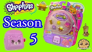 Season 5 Shopkins Pack with Petkins Backpack Surprise Blind Bag + Charmbracelet - Video Cookieswirlc