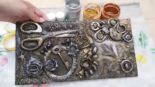 Mix Media Mural with Waste Material | Mix Media Art Techniques || Mix Media Art