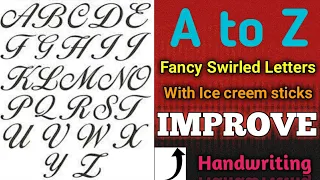 Fancy Letters A to Z - How To Design Your Own Swirled Letters / English Cursive Handwriting /