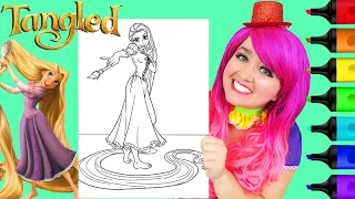 Coloring Princess Rapunzel Tangled Disney Coloring Page Prismacolor Paint Markers | KiMMi THE CLOWN